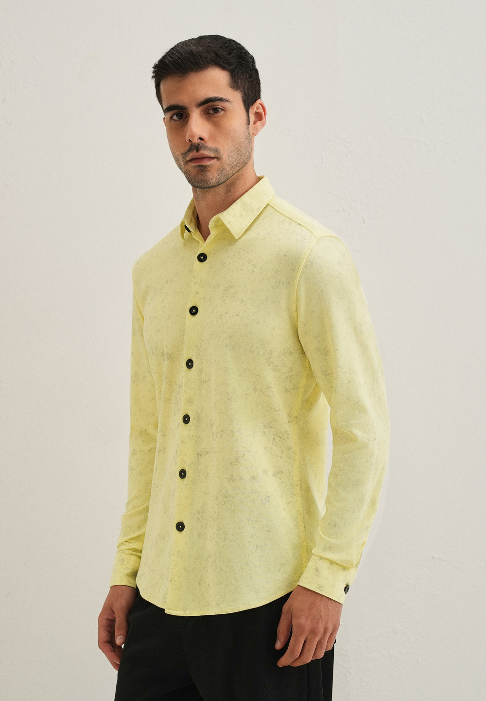 Lemon Yellow Knitted Shirt