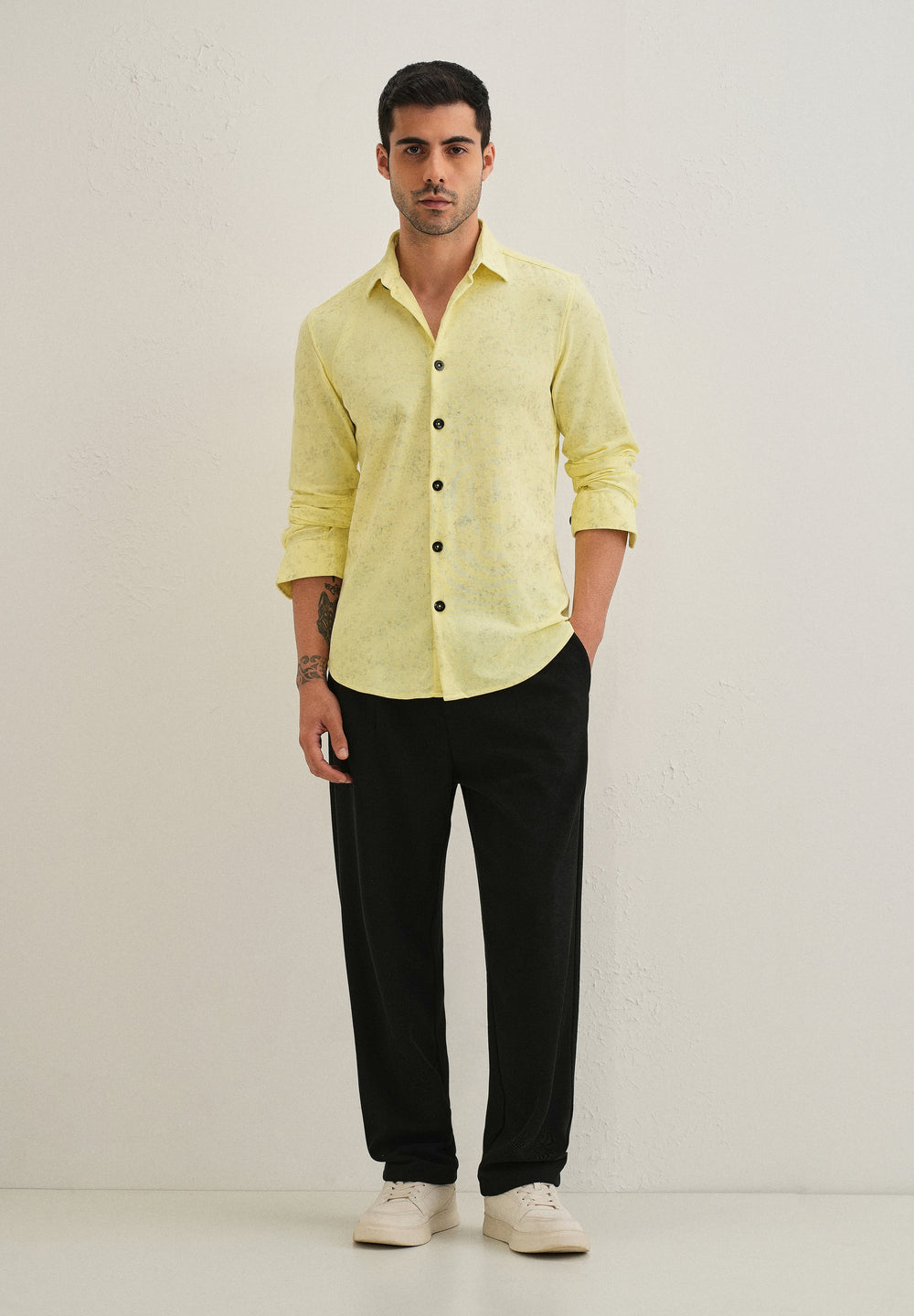Lemon Yellow Knitted Shirt