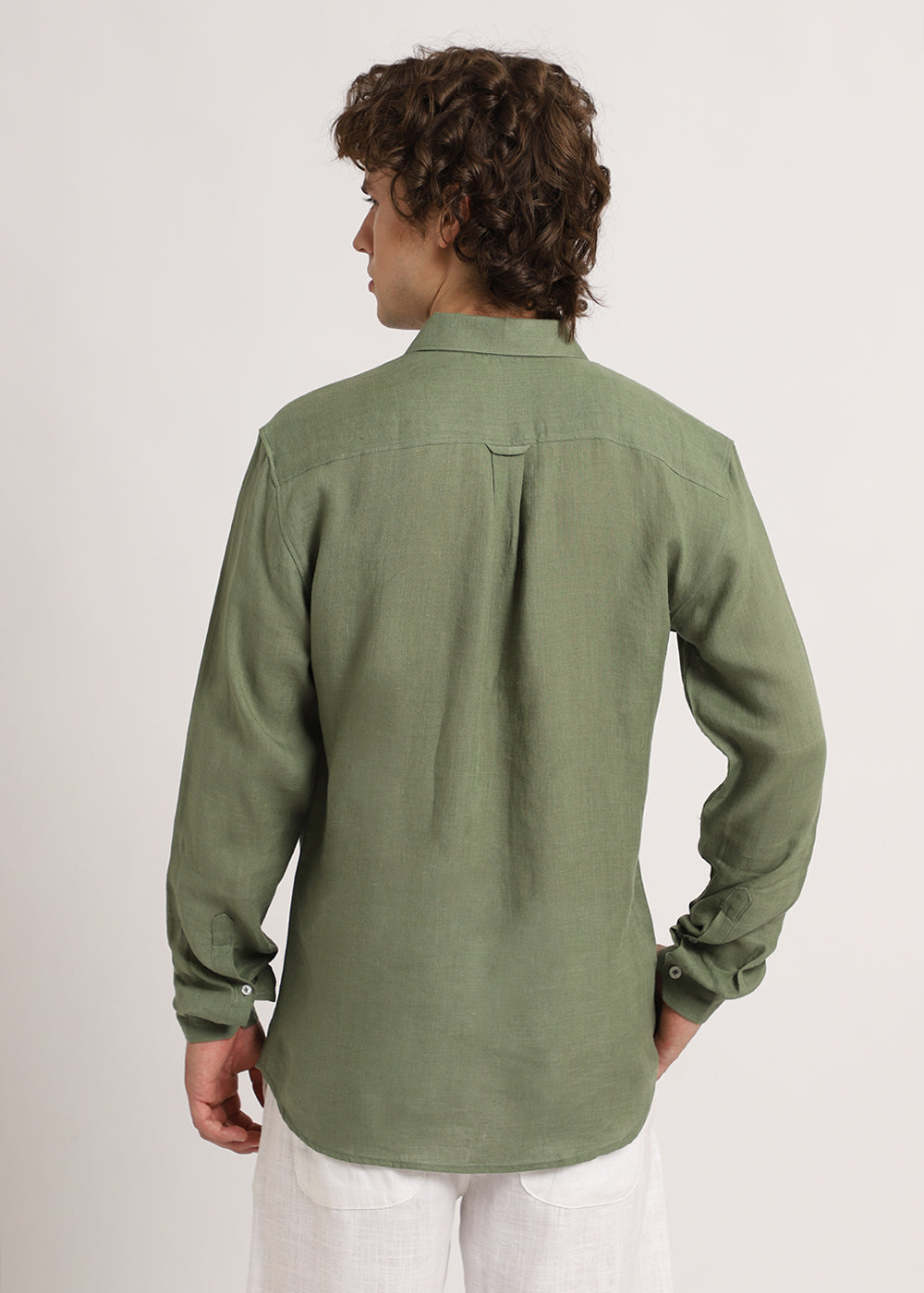Lichen Green Linen Shirt