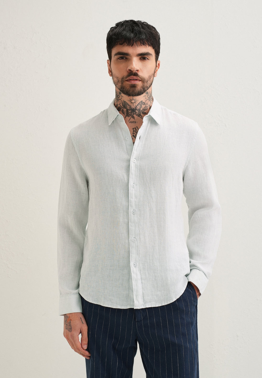 Light Aqua Pure Linen Shirt