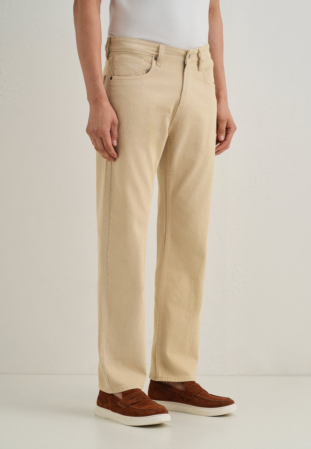 Light Beige Straight Fit Denim