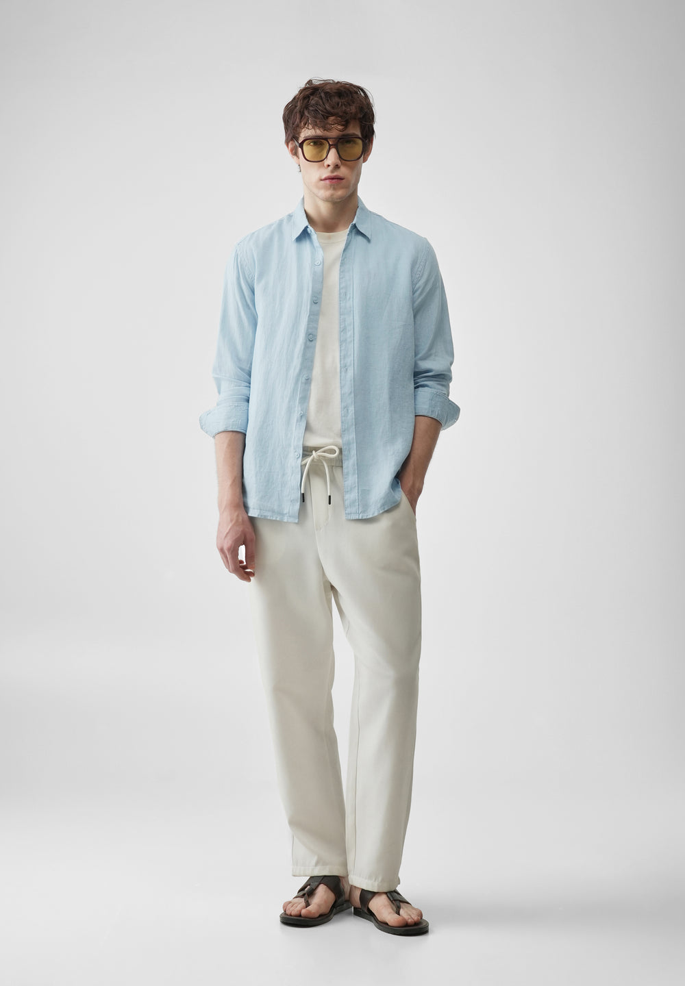 Light Blue 100% Pure Linen Shirt