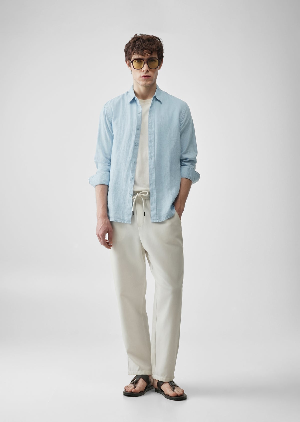 Light Blue 100% Pure Linen Shirt