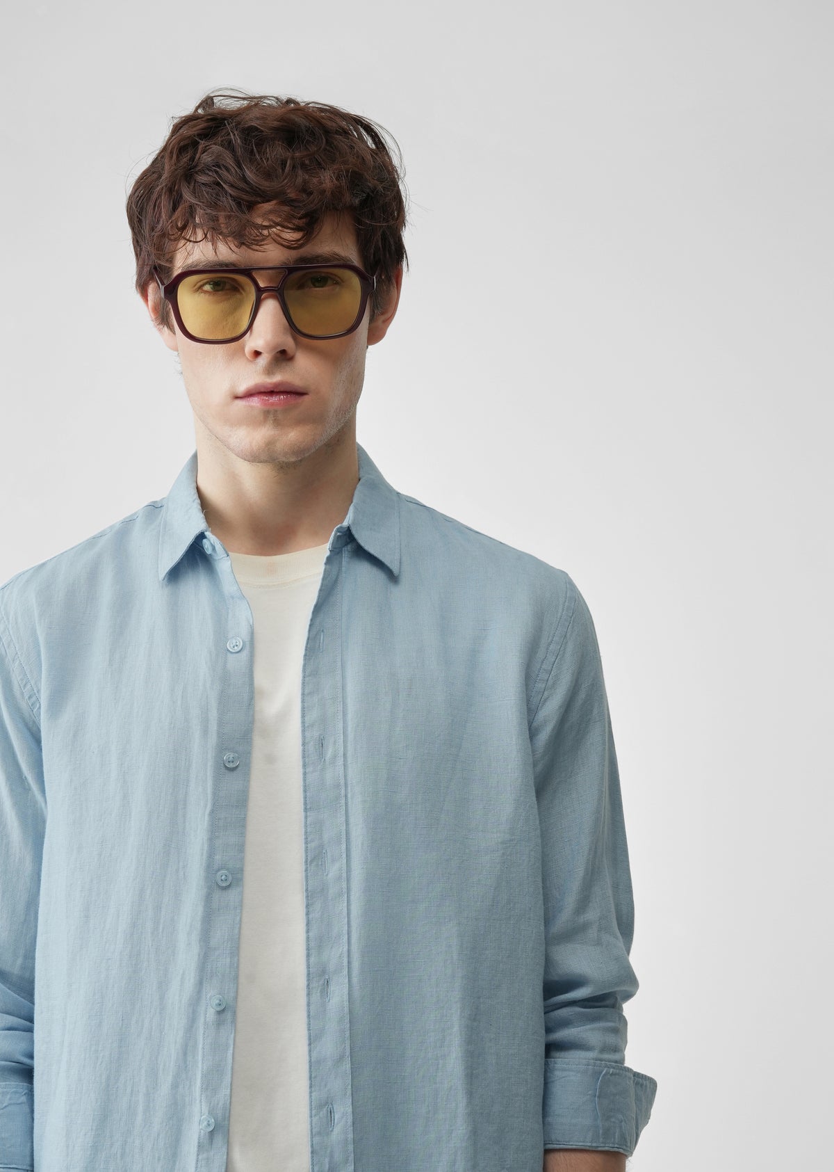 Light Blue 100% Pure Linen Shirt