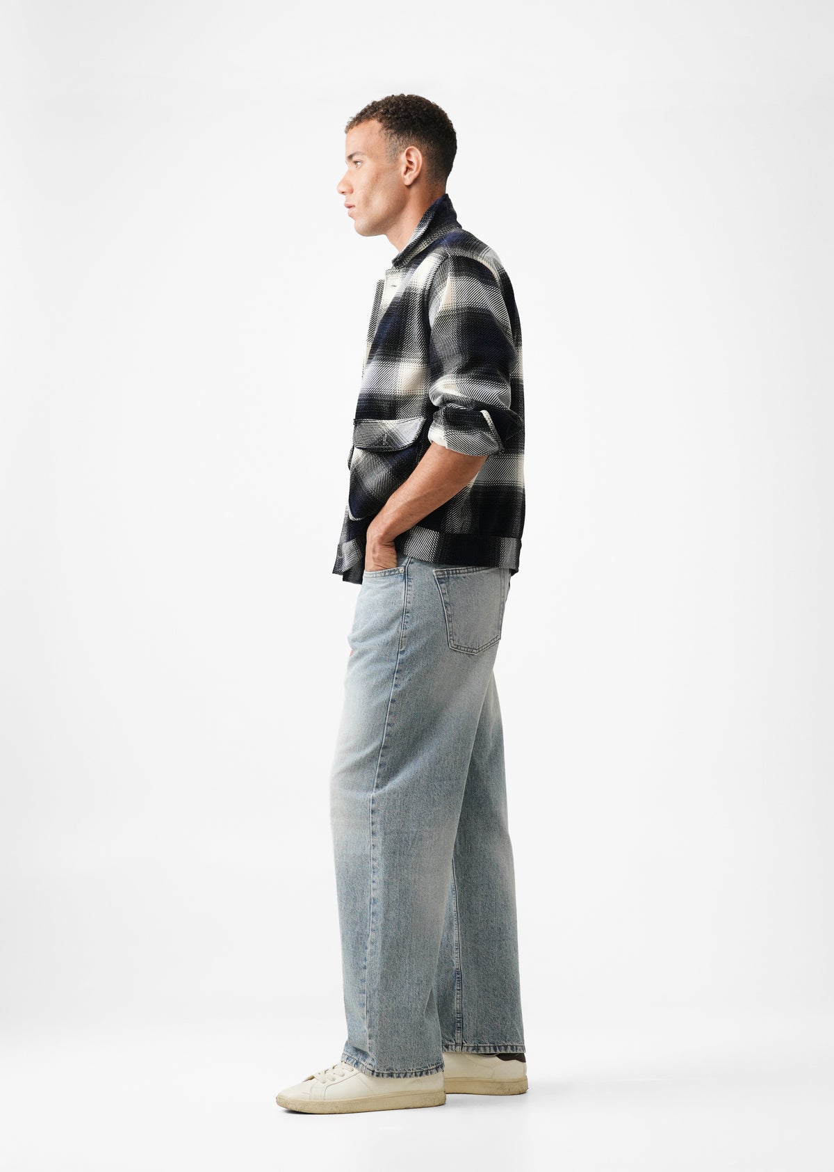 Light Wash Blue Baggy Fit Jeans