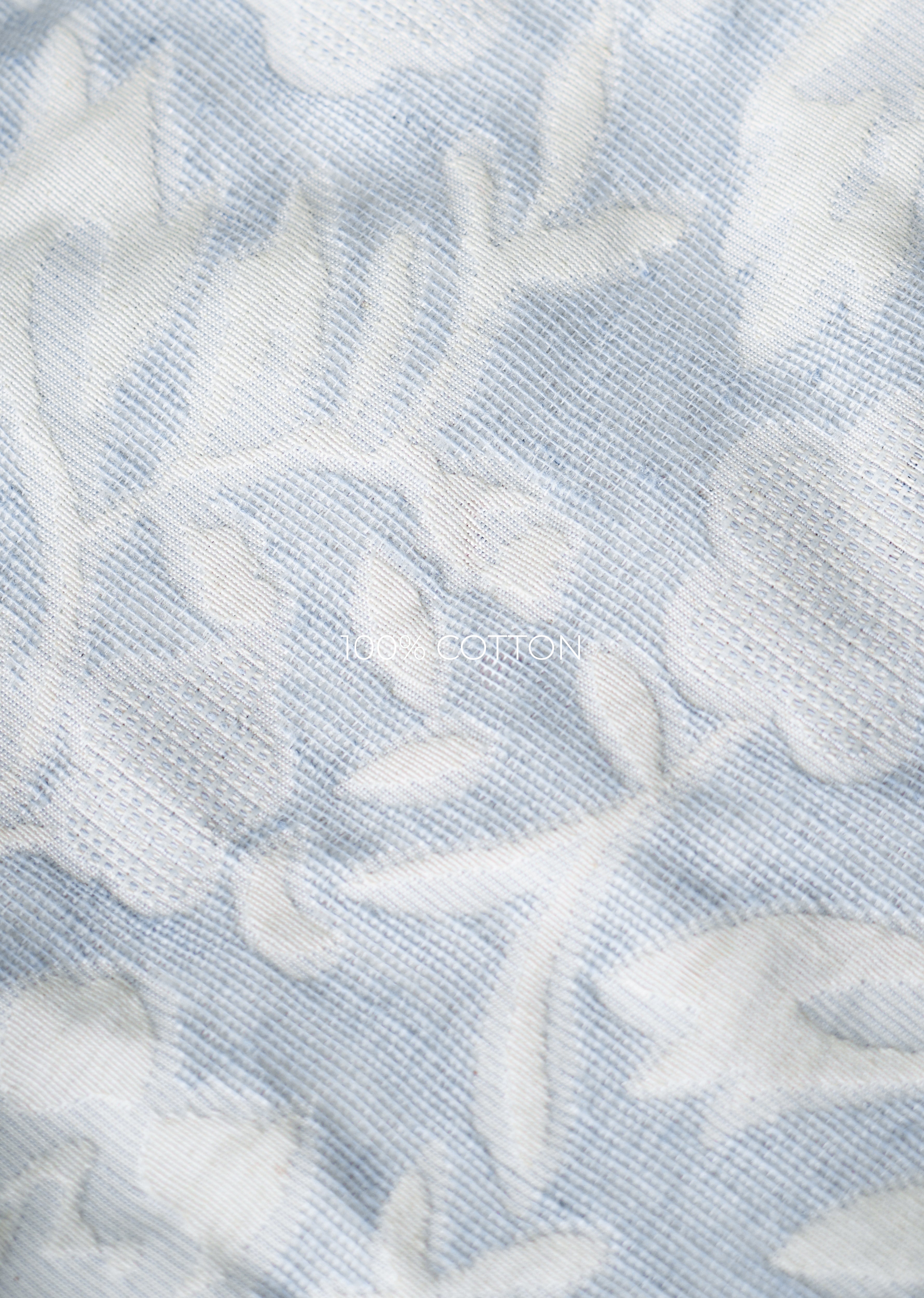 Light Blue Floral Jacquard Boxy Shirt