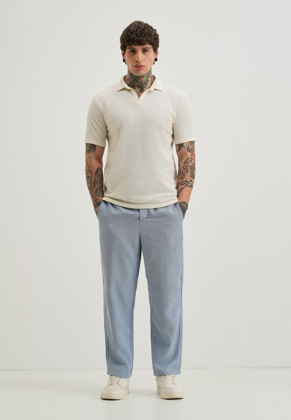 Light Blue Pin Stripe Corduroy Pant