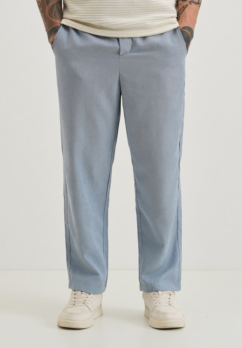 Light Blue Pin Stripe Corduroy Pant