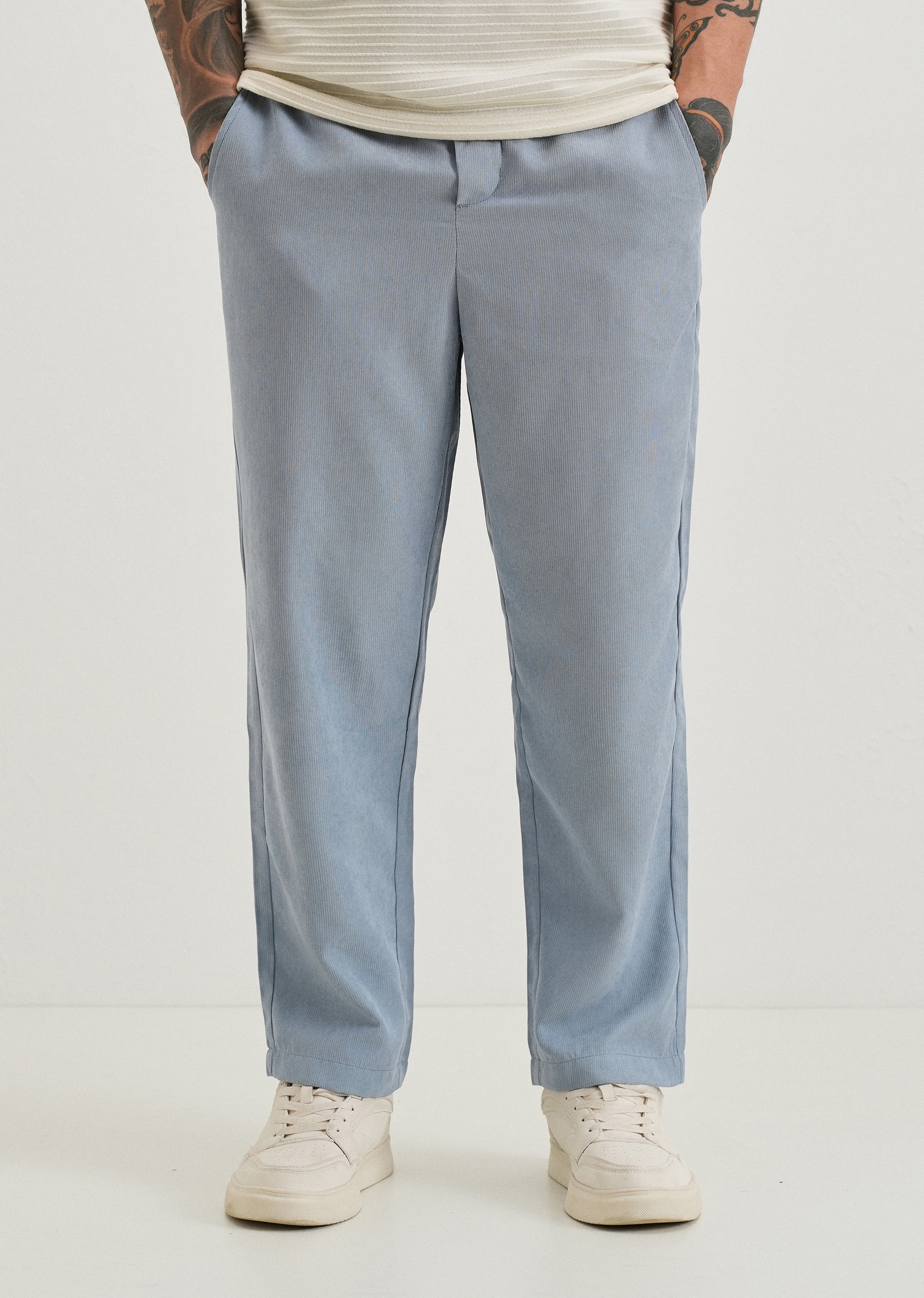 Light Blue Pin Stripe Corduroy Pant
