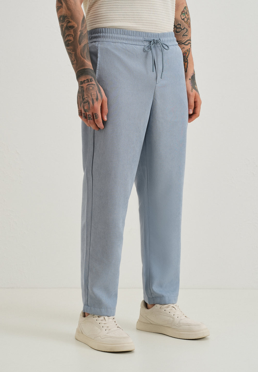 Light Blue Pin Stripe Corduroy Pant