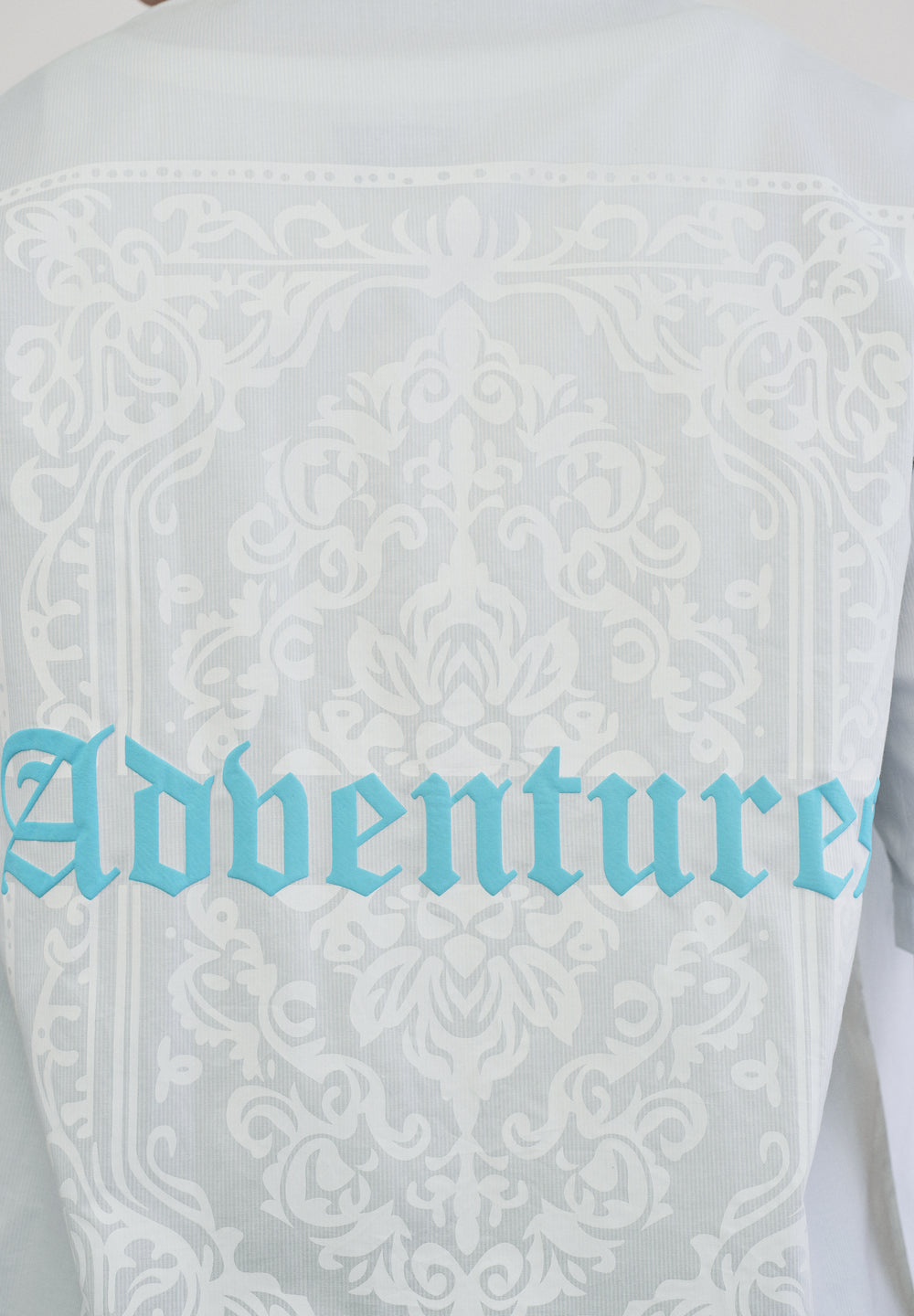Light Blue Printed Cotton Stripe Shirt
