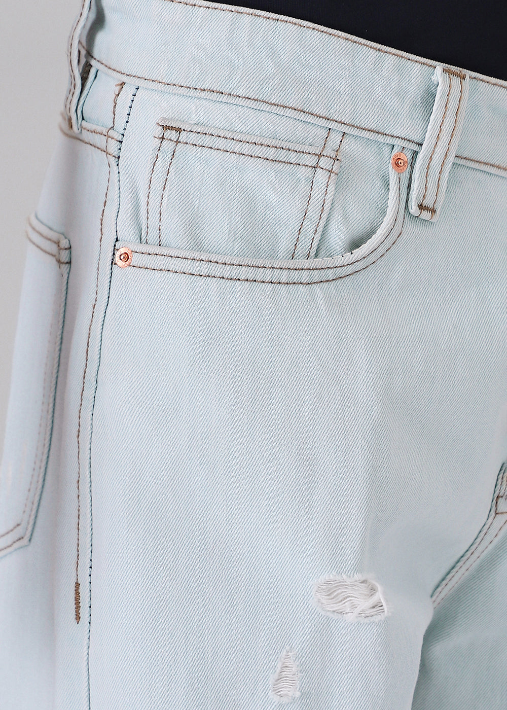 Light Blue Straight Fit Denim