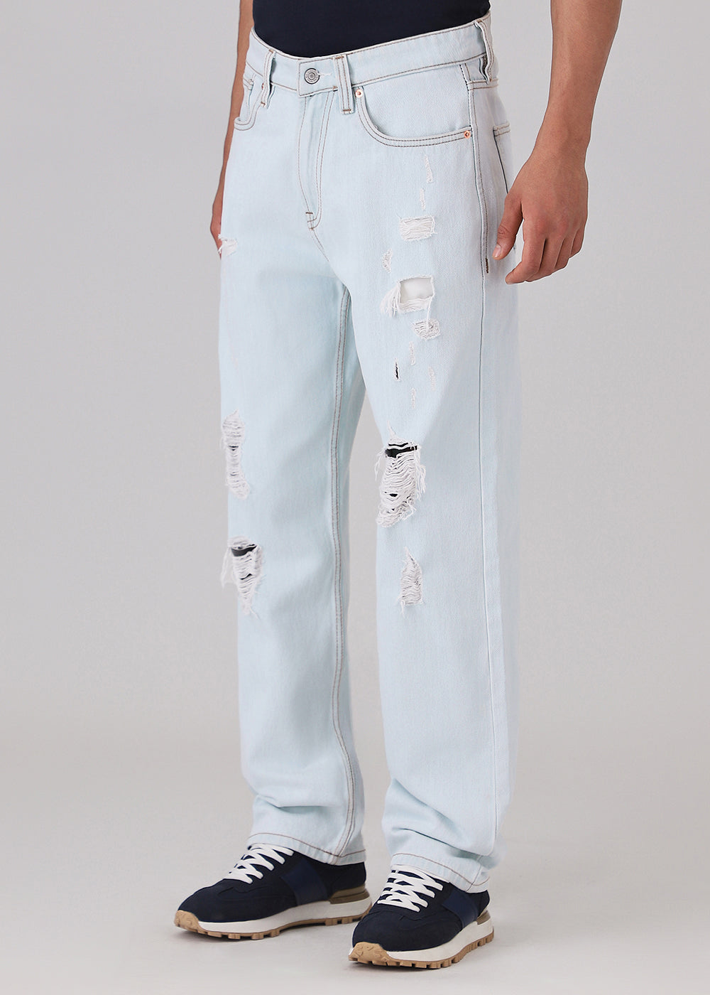 Light Blue Straight Fit Denim