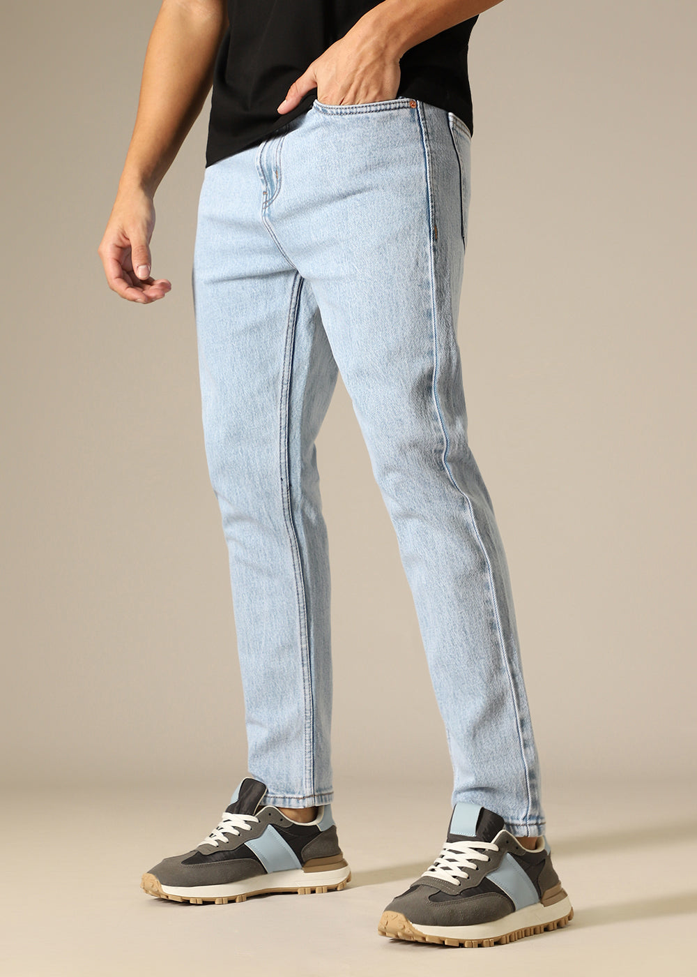 Light Blue Straight Fit Denim