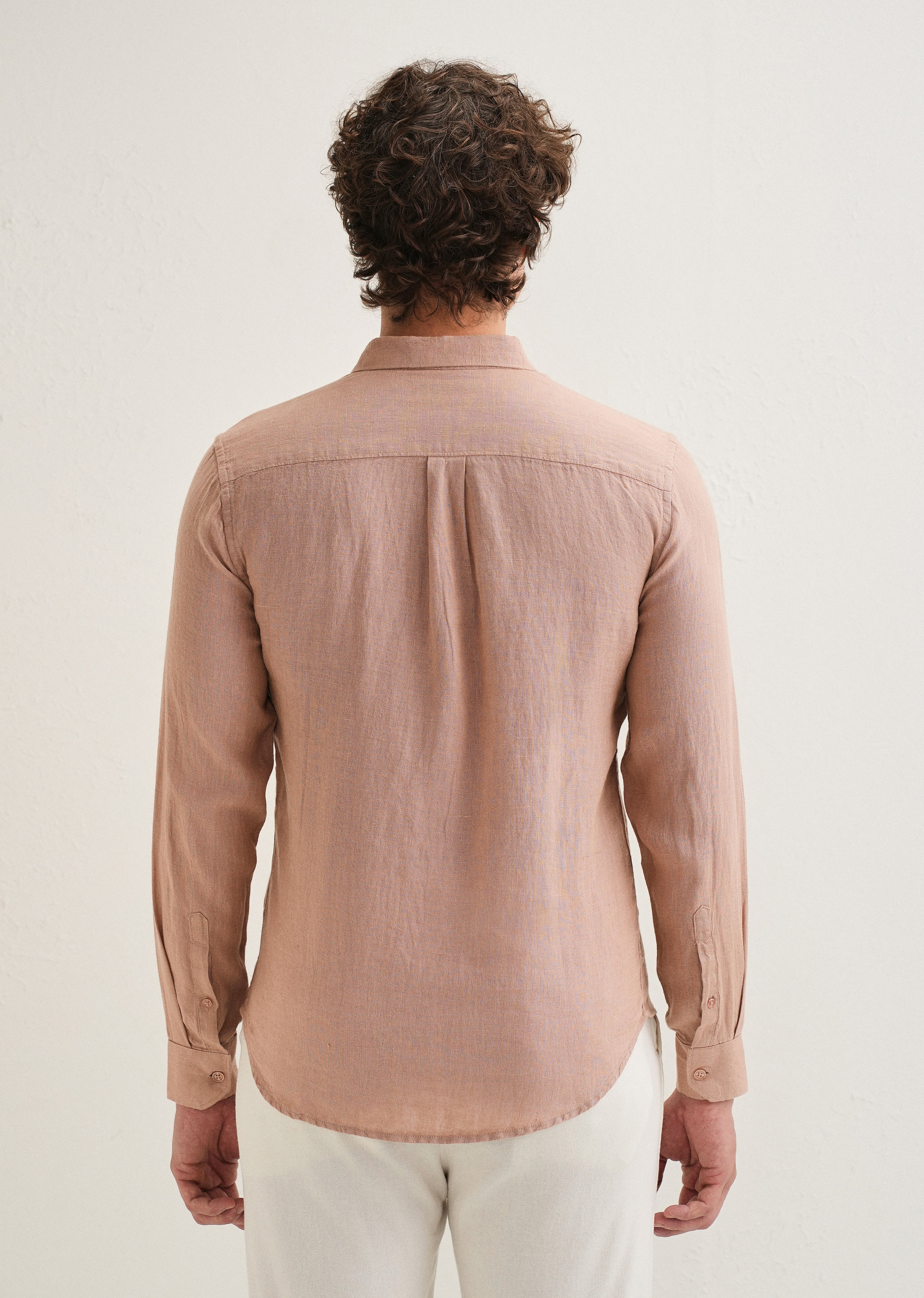 Light Brown Pure Linen Shirt
