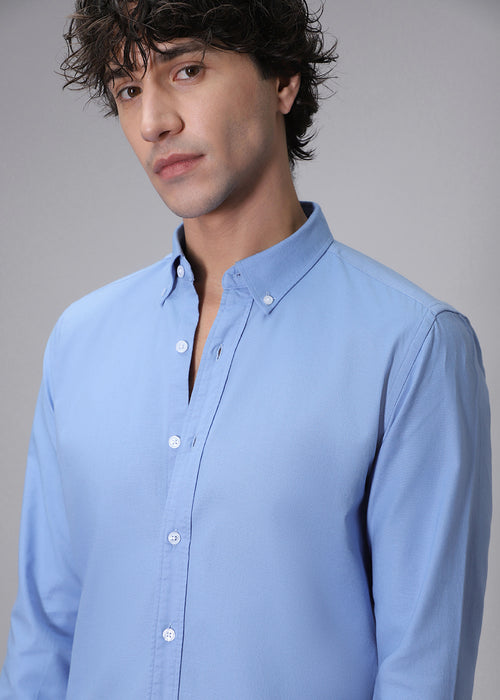 Light Cobalt Blue Oxford Shirt