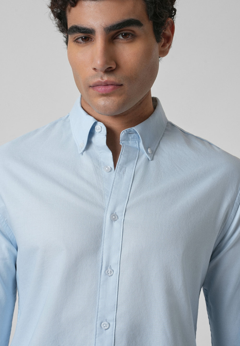 Light Cobalt Blue Plain Oxford Shirt