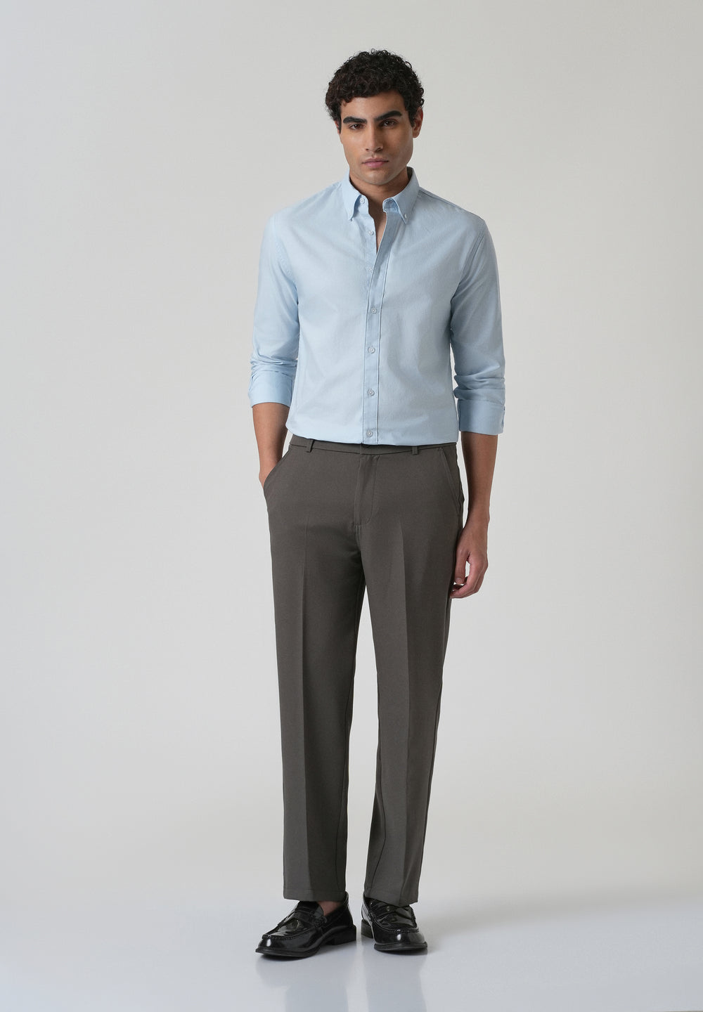 Light Cobalt Blue Plain Oxford Shirt