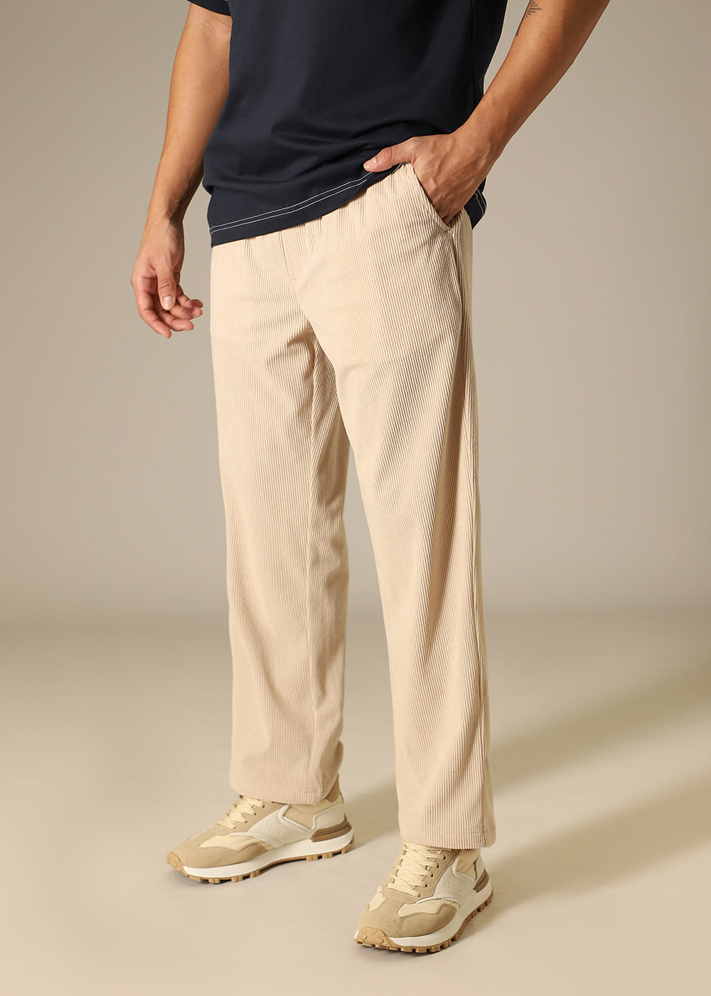 Light Cream Corduroy Pant