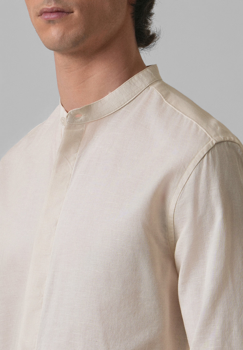 Light Cream Cotton Linen Shirt