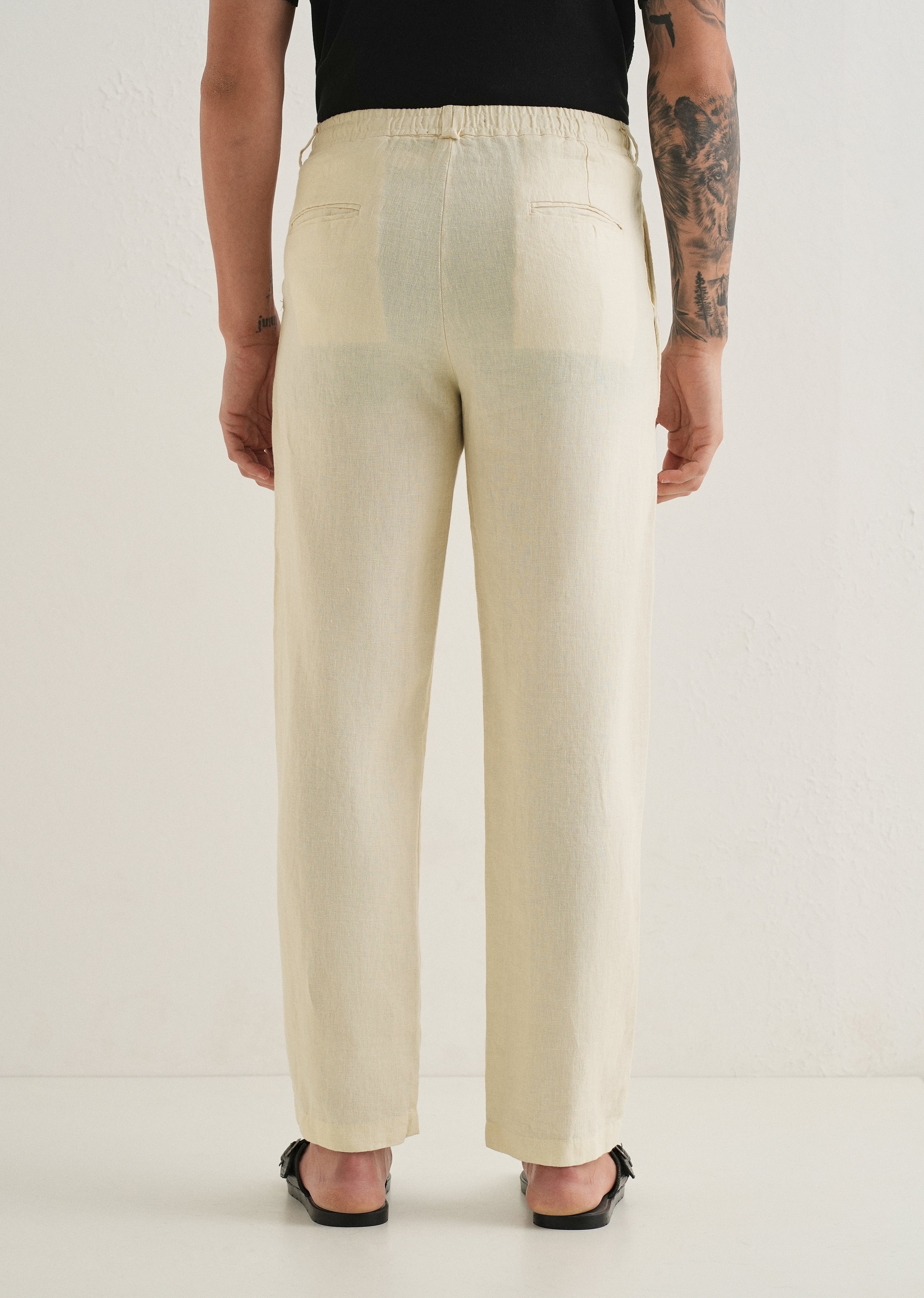 Light Cream Linen Pant