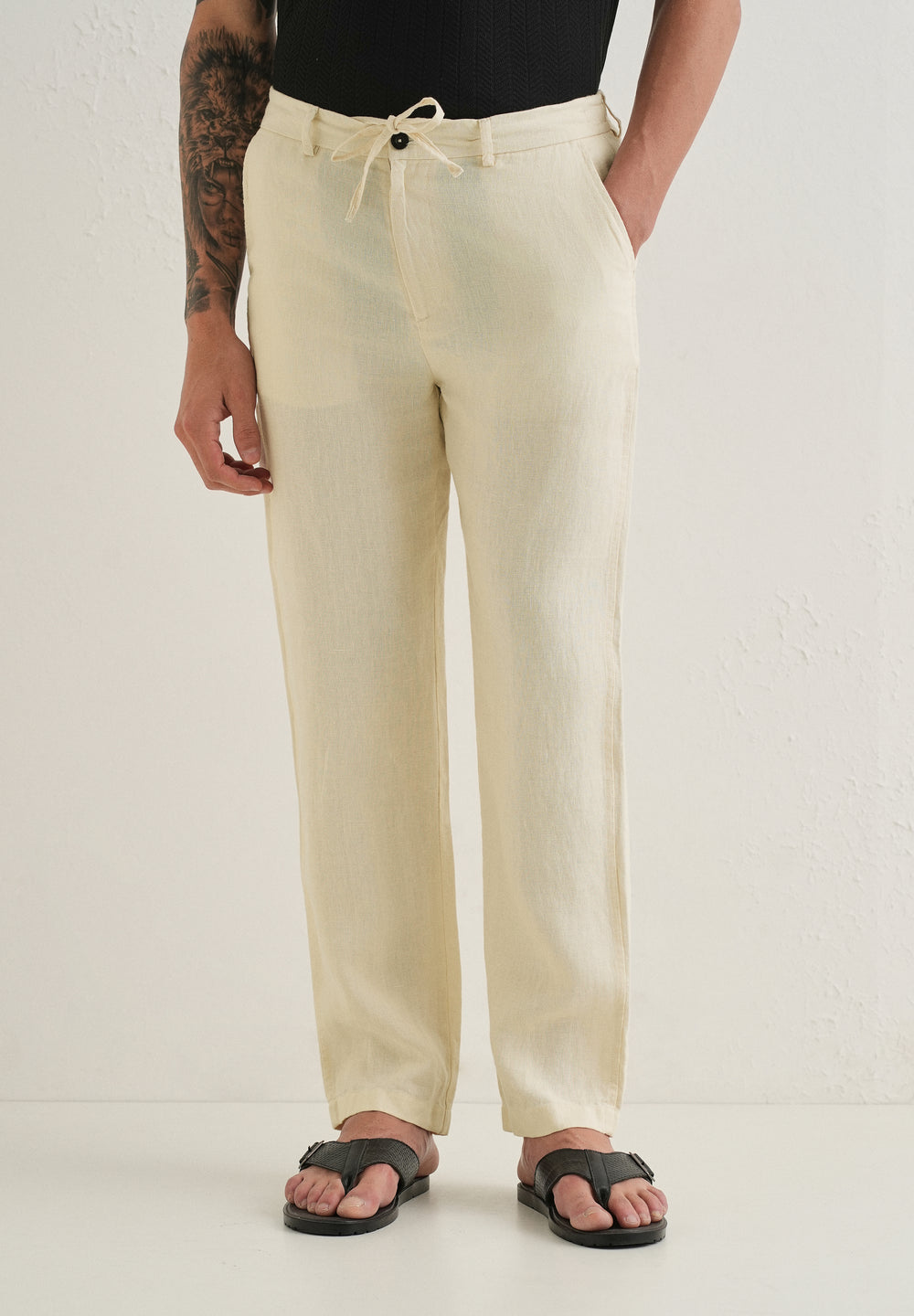 Light Cream Linen Pant