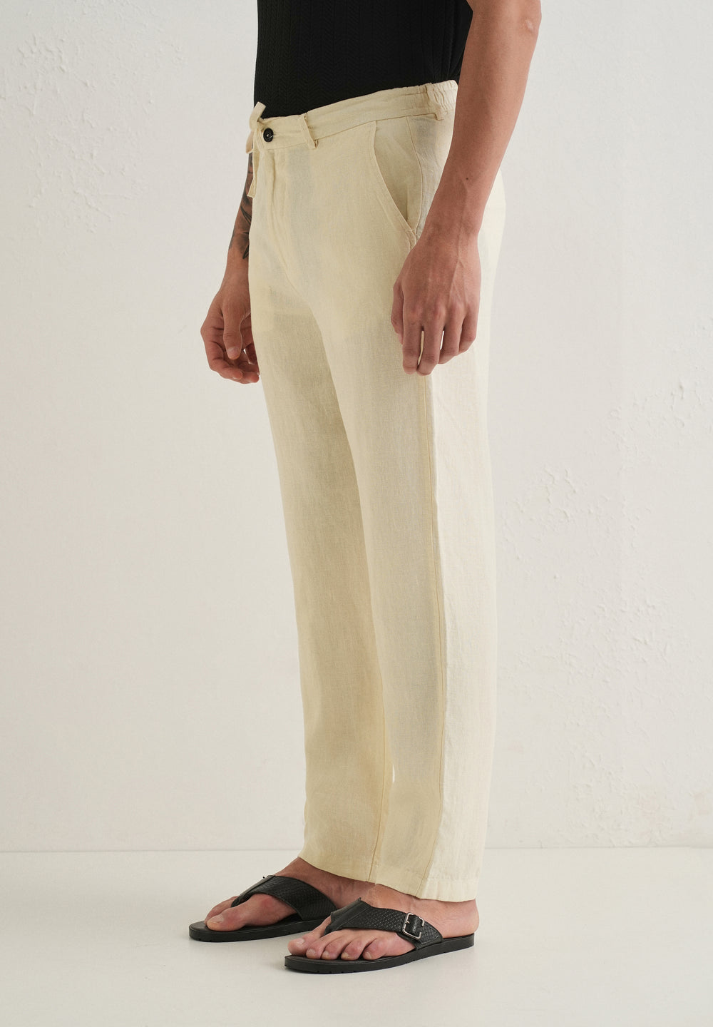 Light Cream Linen Pant