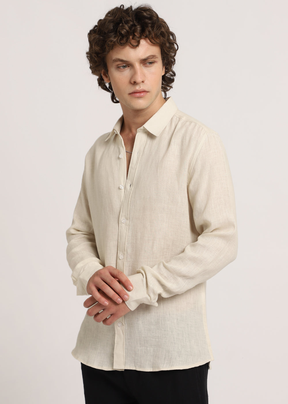 Light Cream Linen Shirt