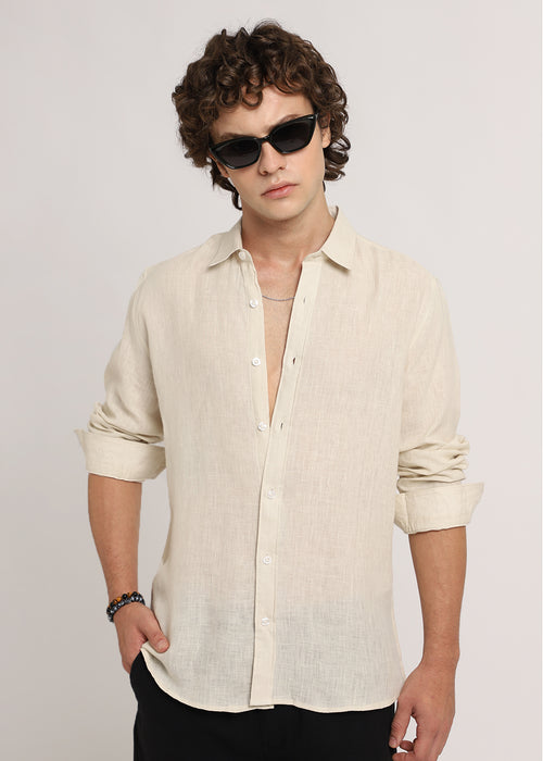 Light Cream Linen Shirt