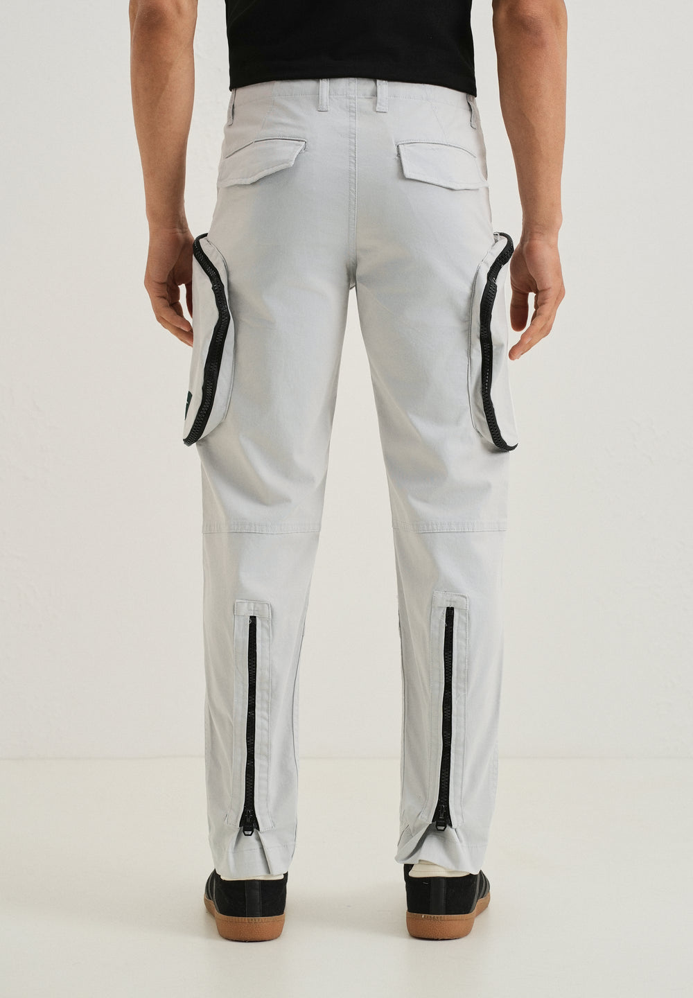 Light Gray Zipper Cargo Pant