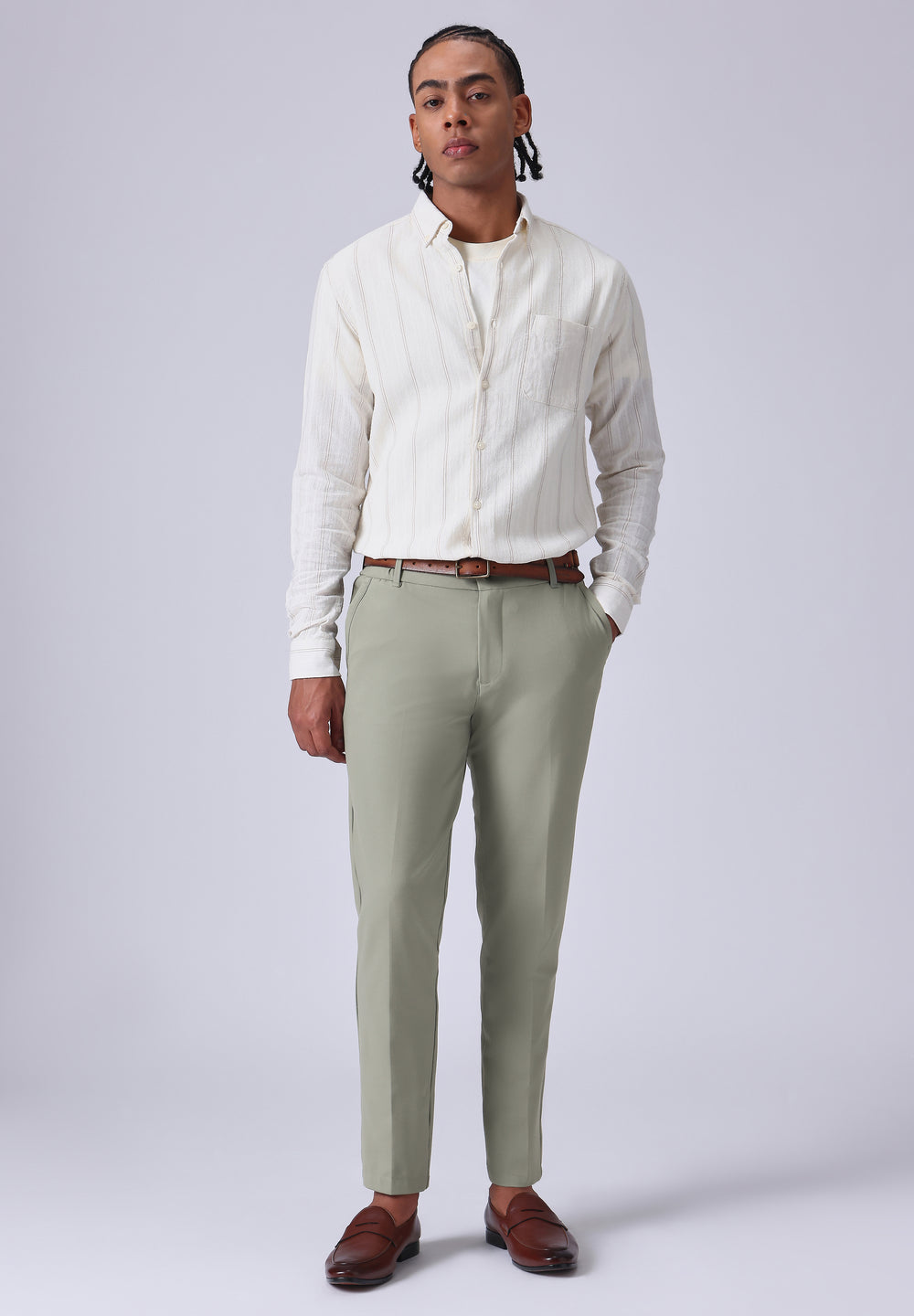 Light Green 8 Way Stretch Trousers