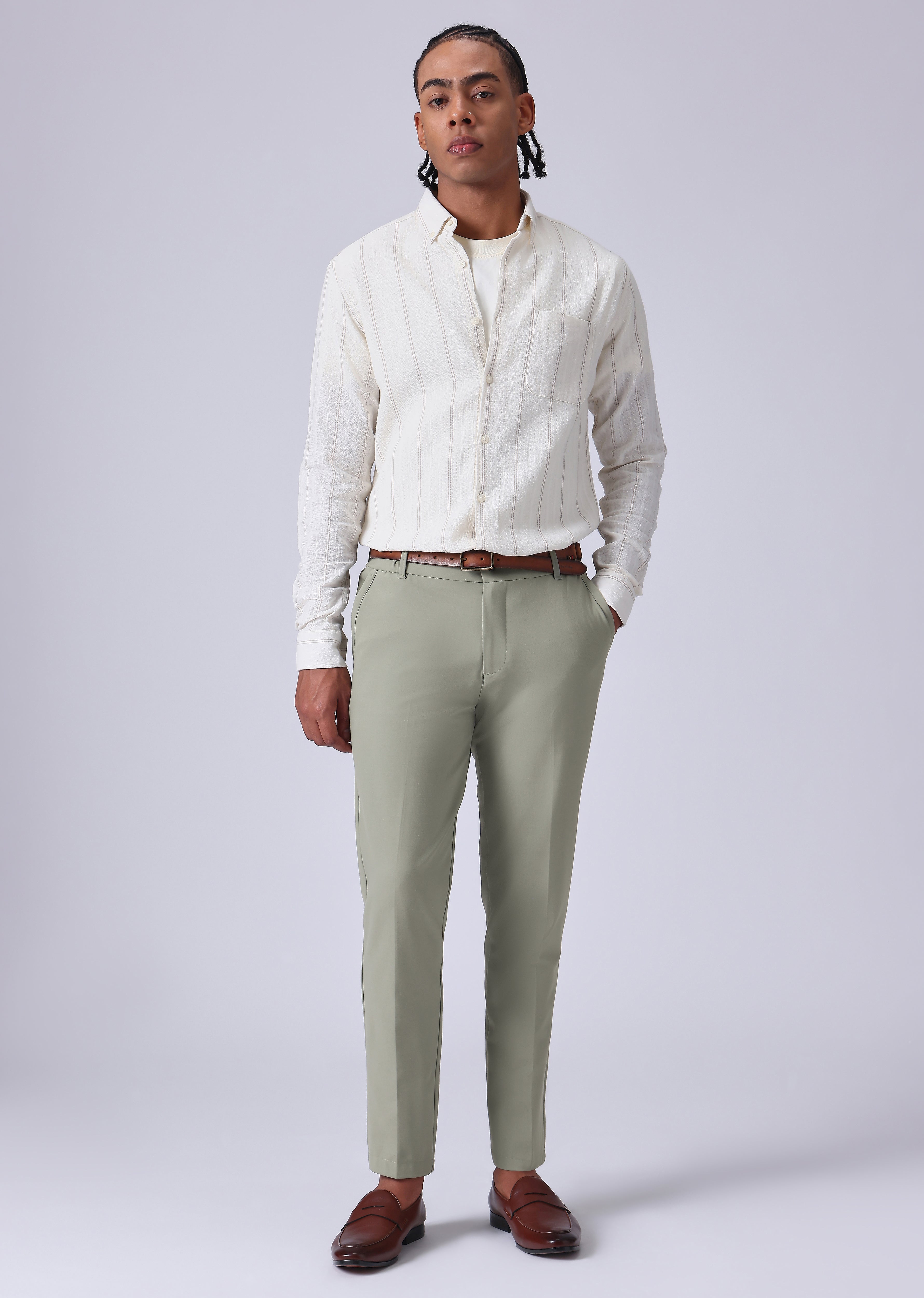 Light Green 8 Way Stretch Trousers