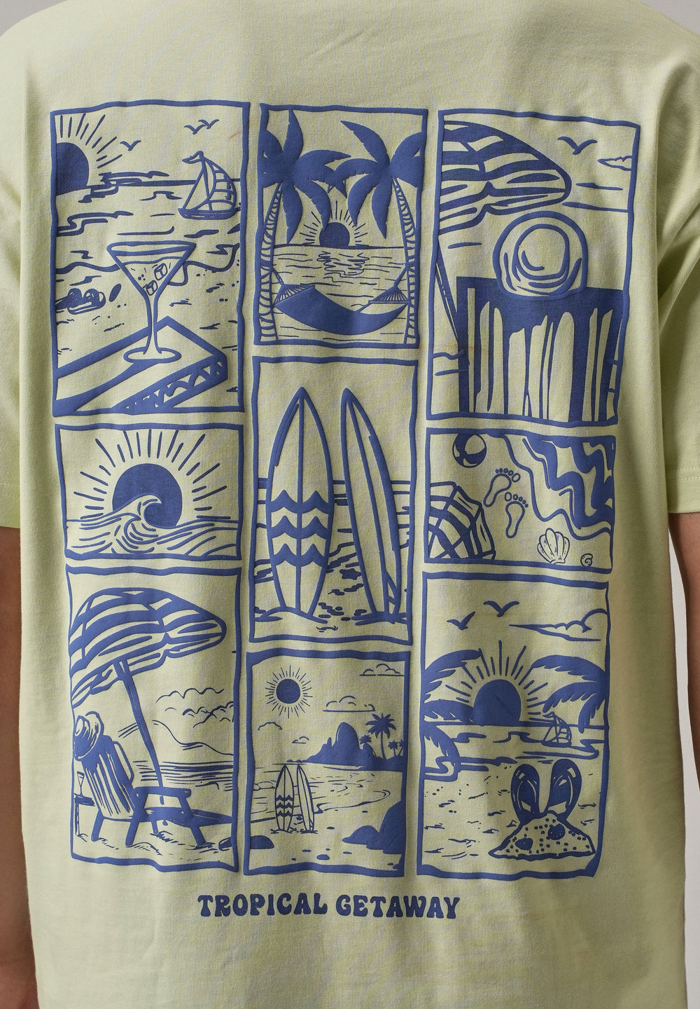 Light Green Back Printed Oversized T-Shirt