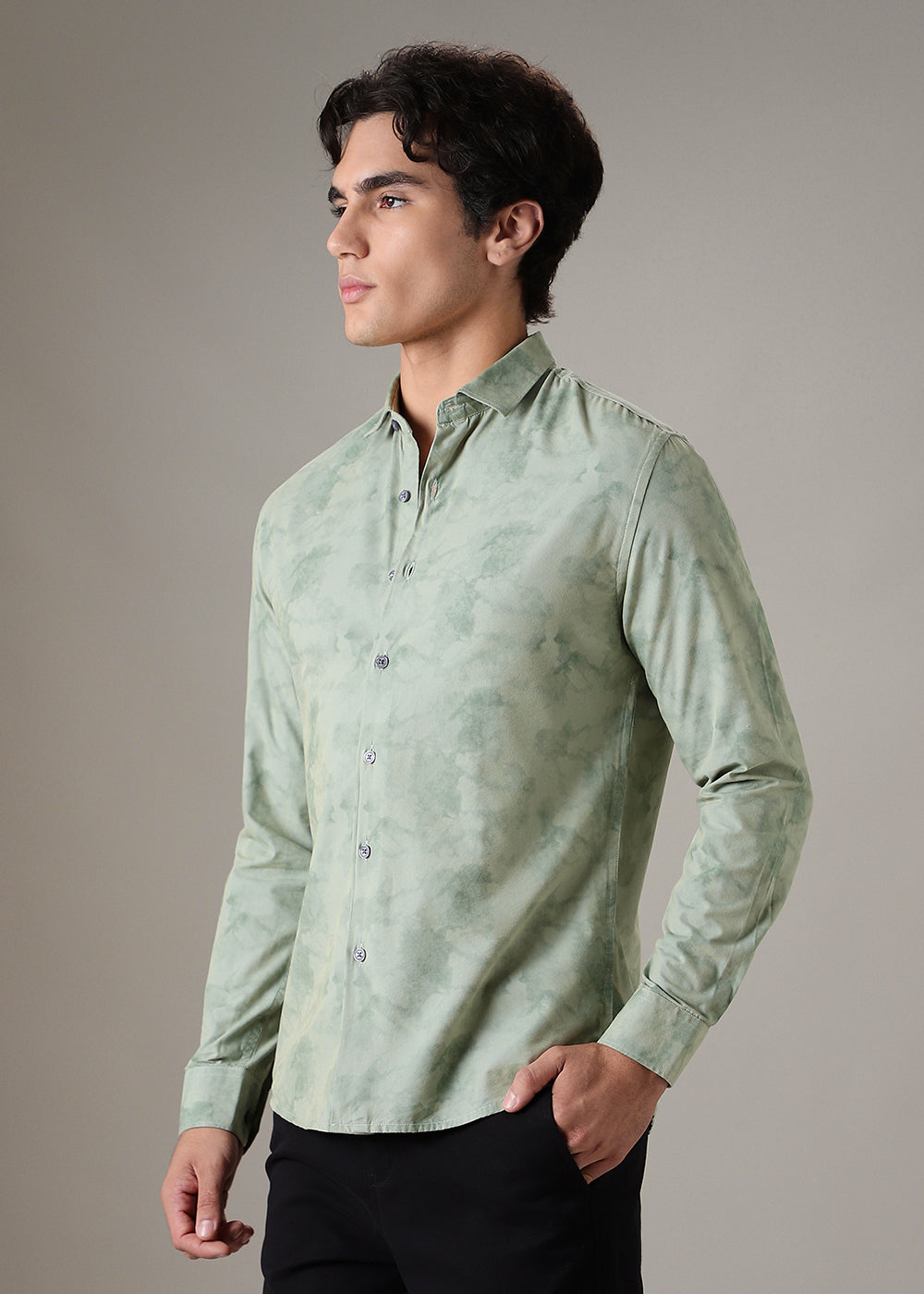 Light Green Printed Shirt