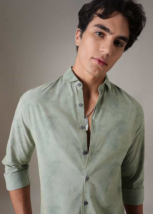 Light Green Printed Shirt