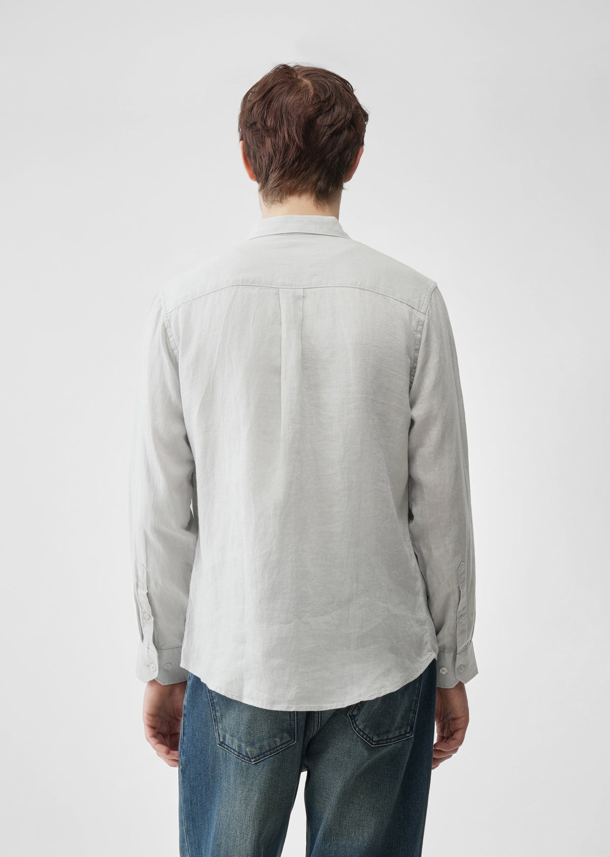 Light Grey 100% Pure Linen Shirt