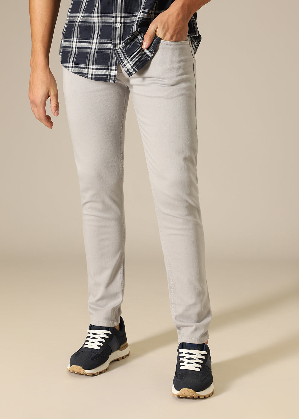 Light Grey Ankle Slim Fit Denim