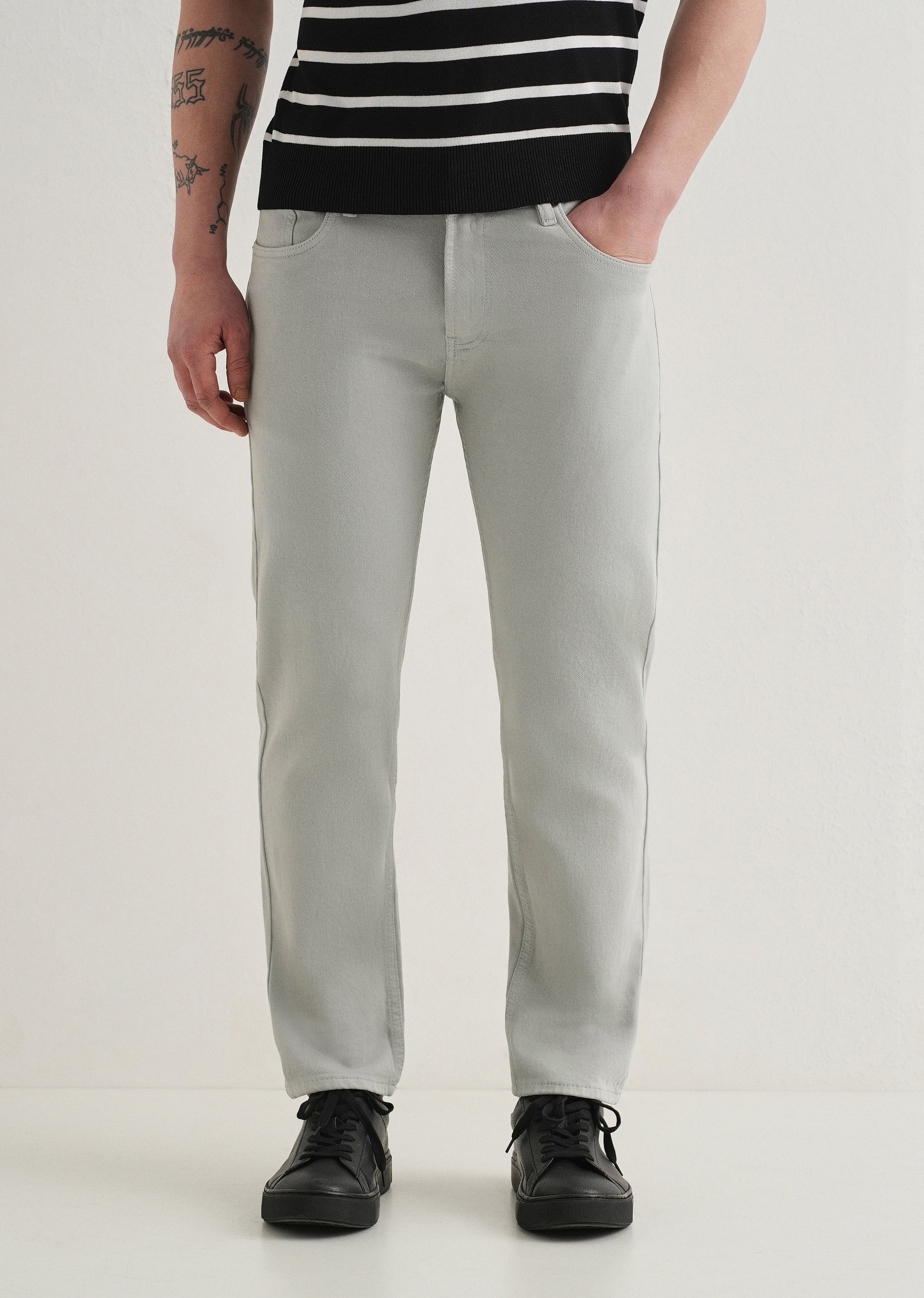 Light Grey Ankle Slim Fit Denim