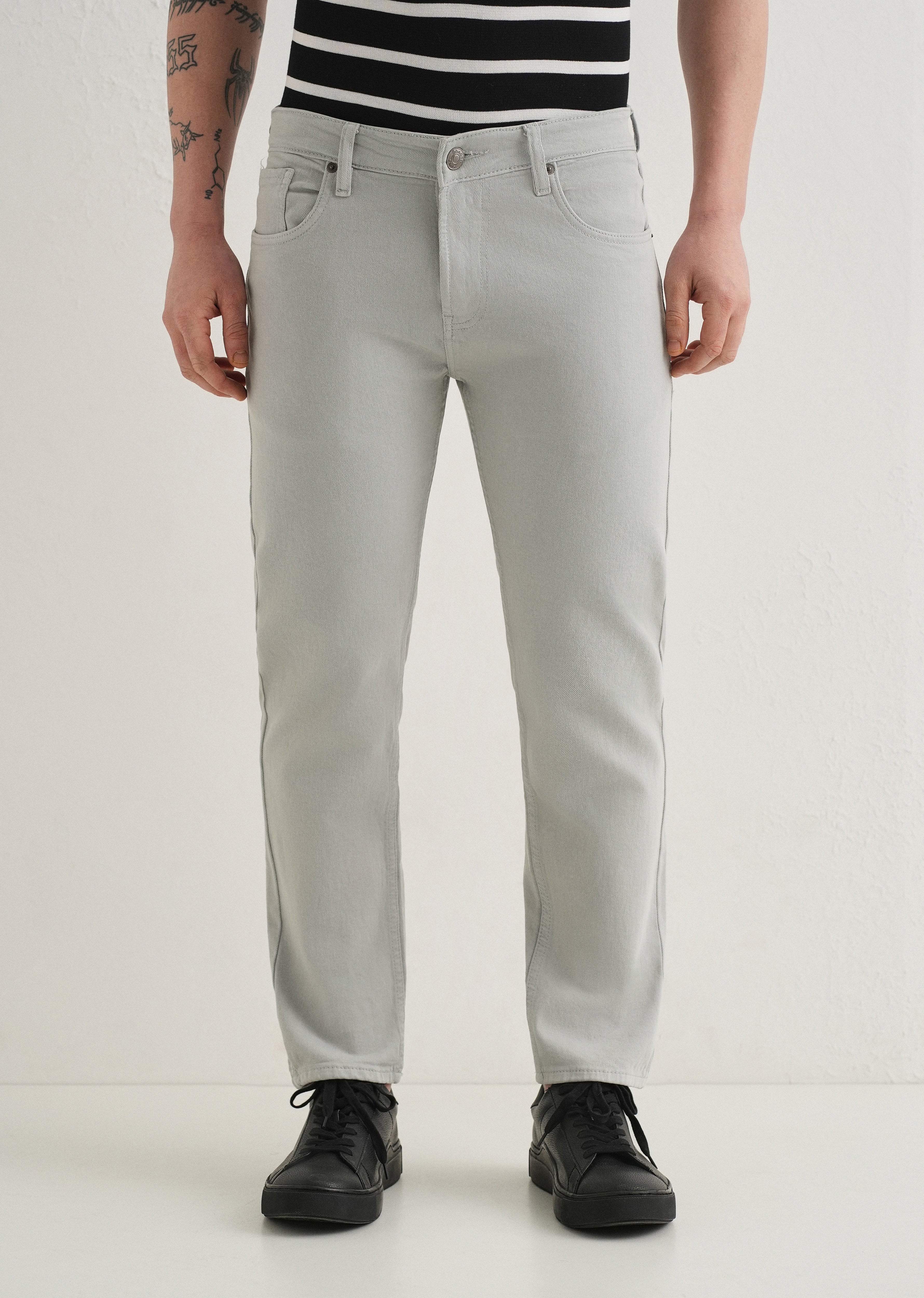 Light Grey Ankle Slim Fit Denim