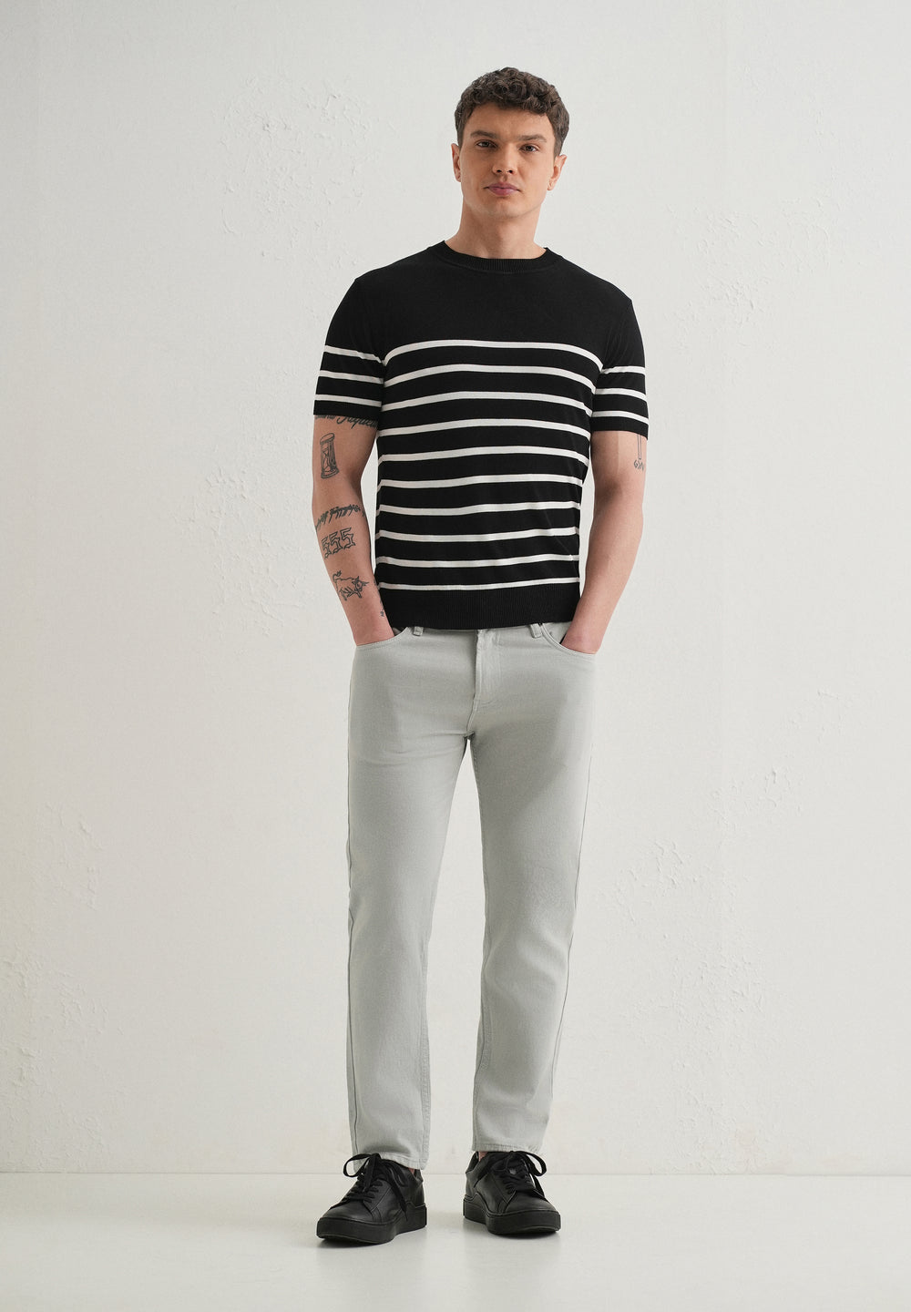 Light Grey Ankle Slim Fit Denim