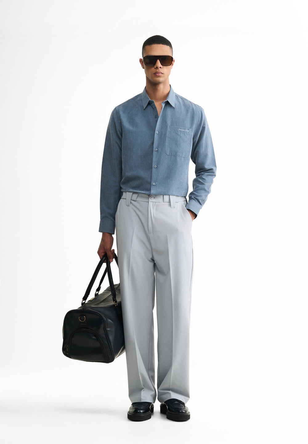 Light Grey Back Elastic Relaxed Fit Trouser