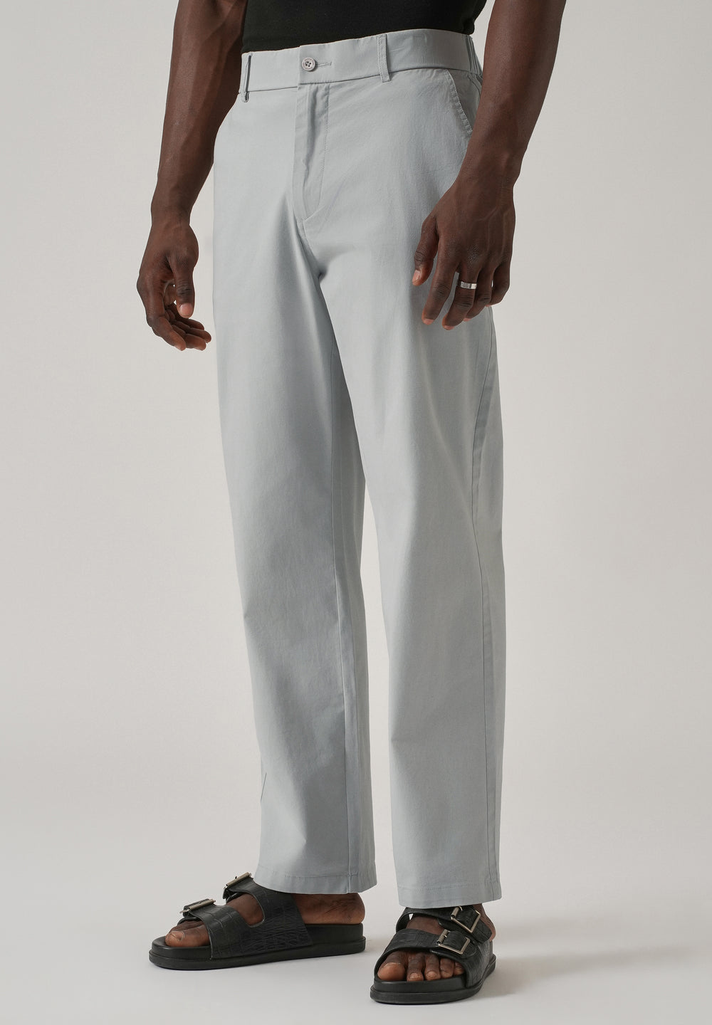 Baggy Fit Light Grey Chinos