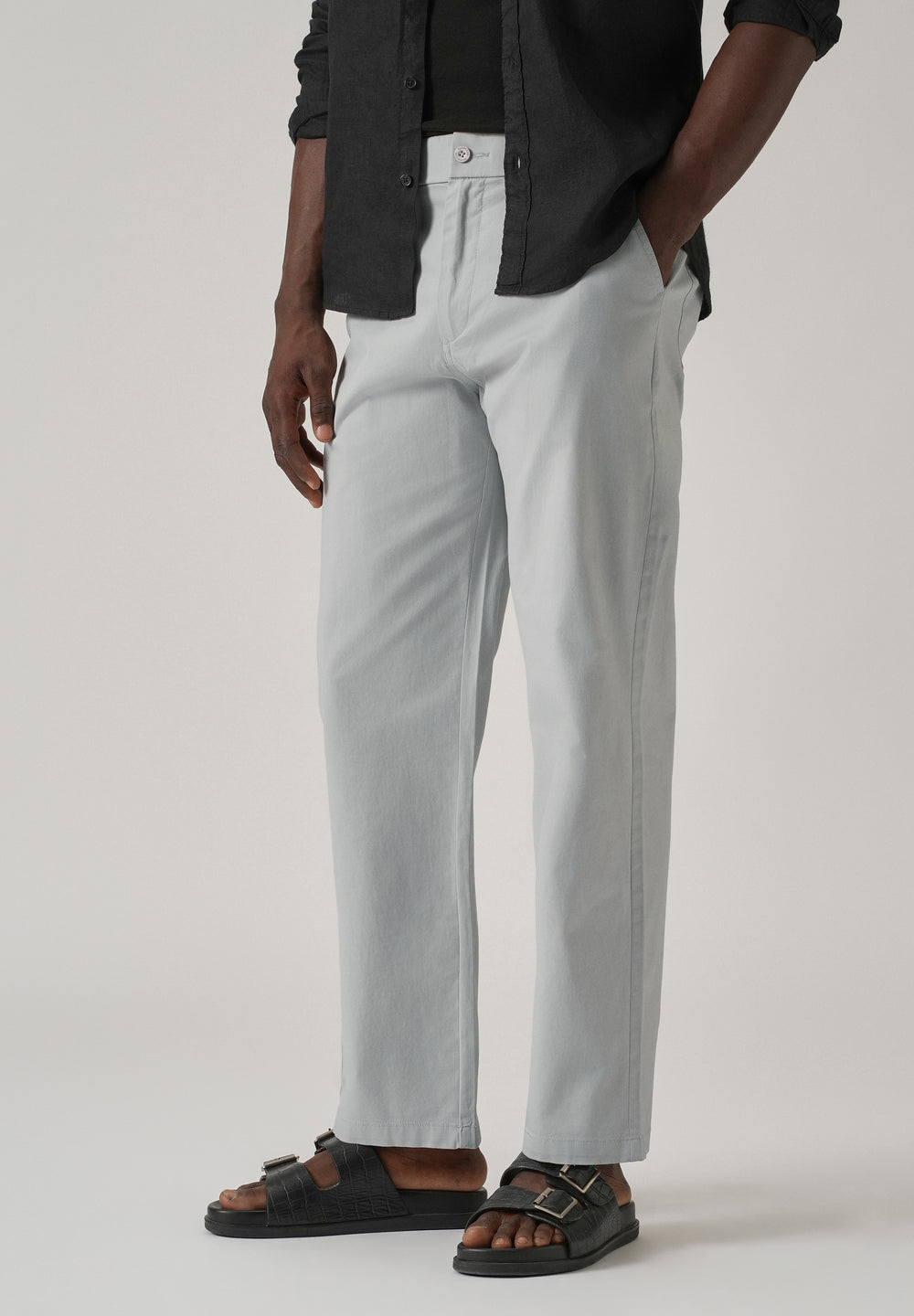 Baggy Fit Light Grey Chinos