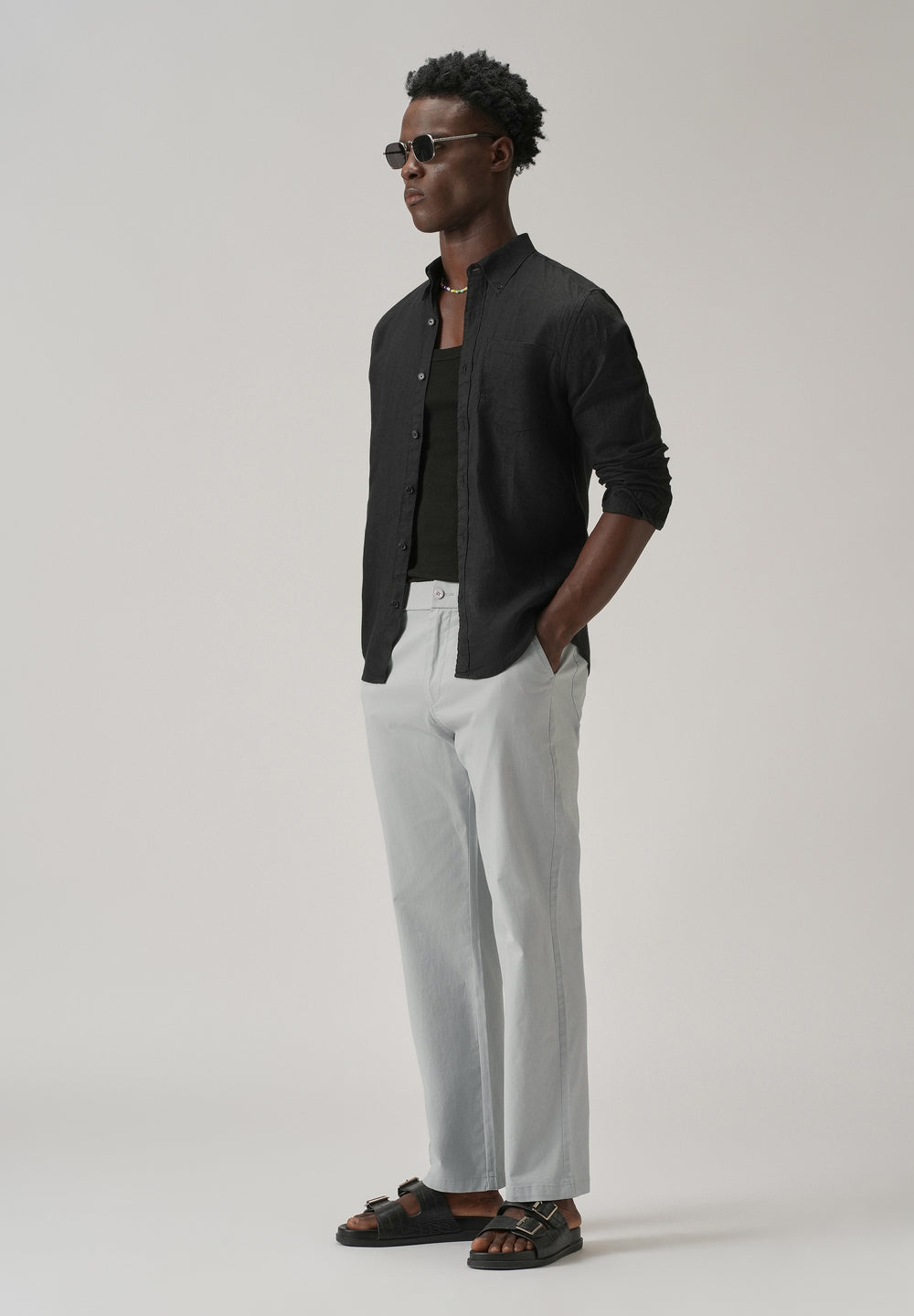 Baggy Fit Light Grey Chinos