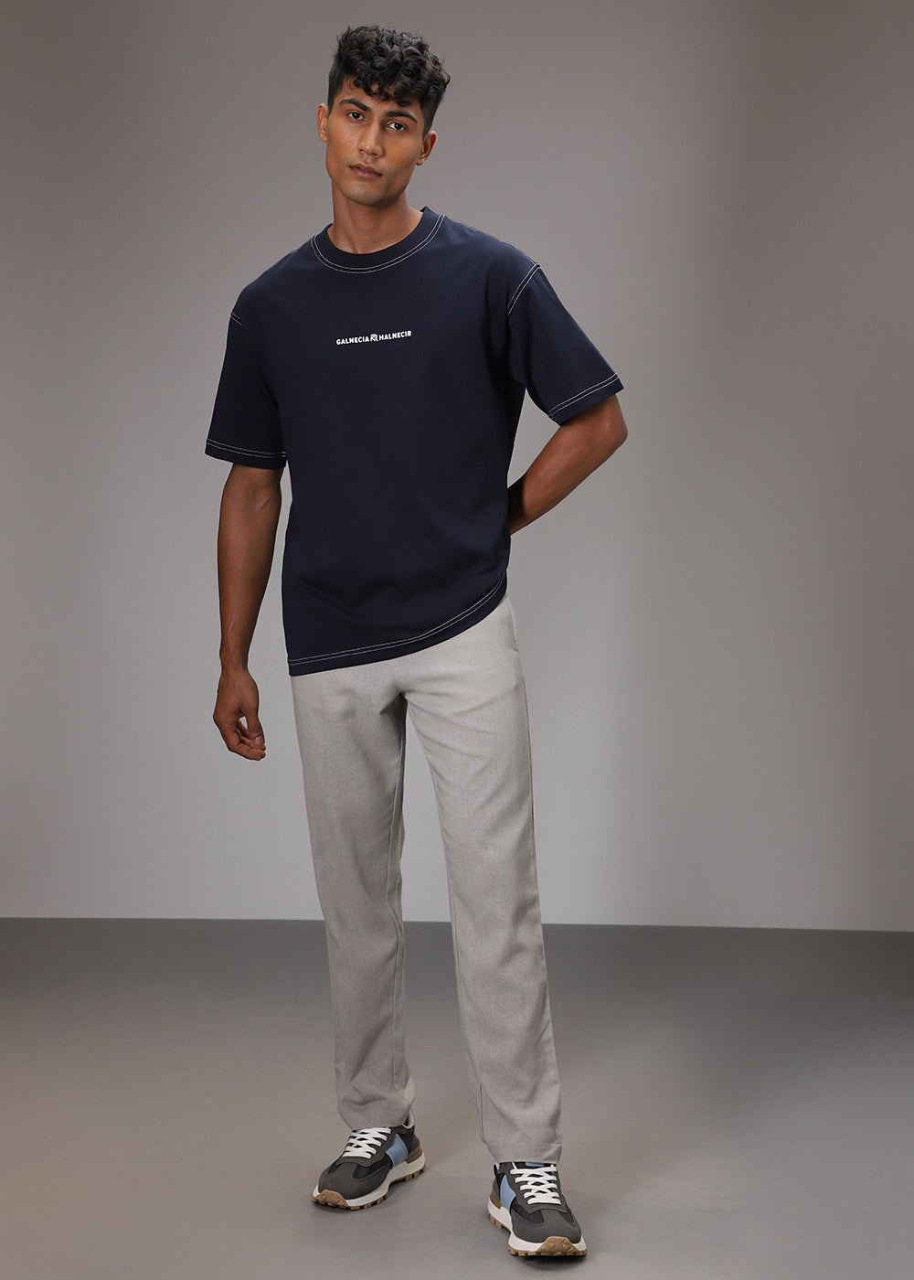 Light Grey Comfort Fit Linen Pant