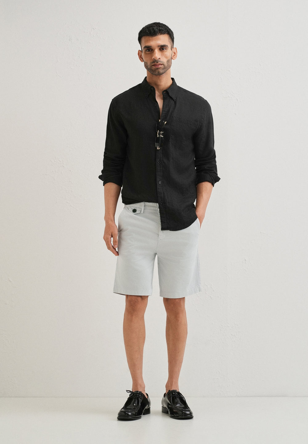 Light Grey Cotton Shorts