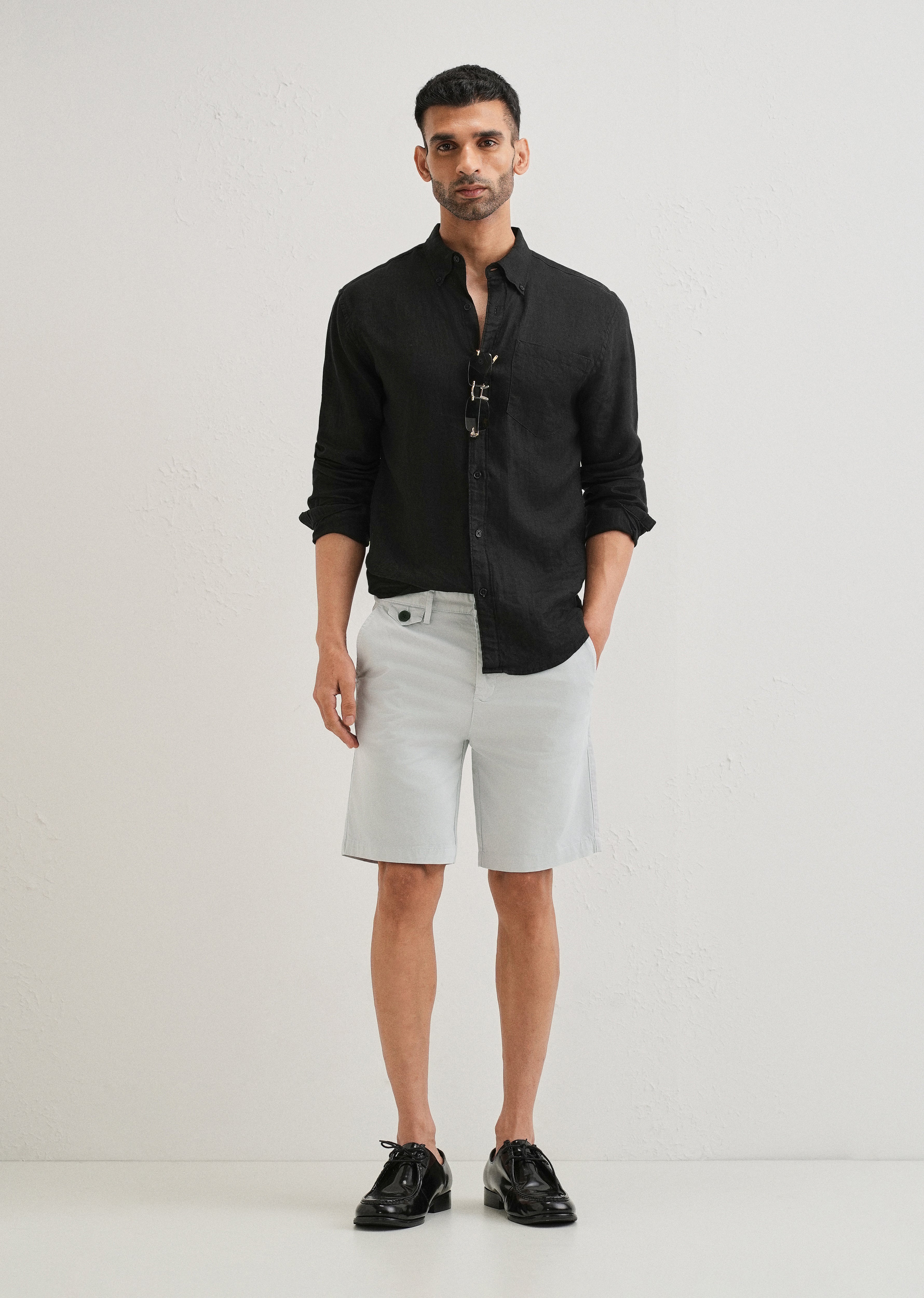 Light Grey Cotton Shorts