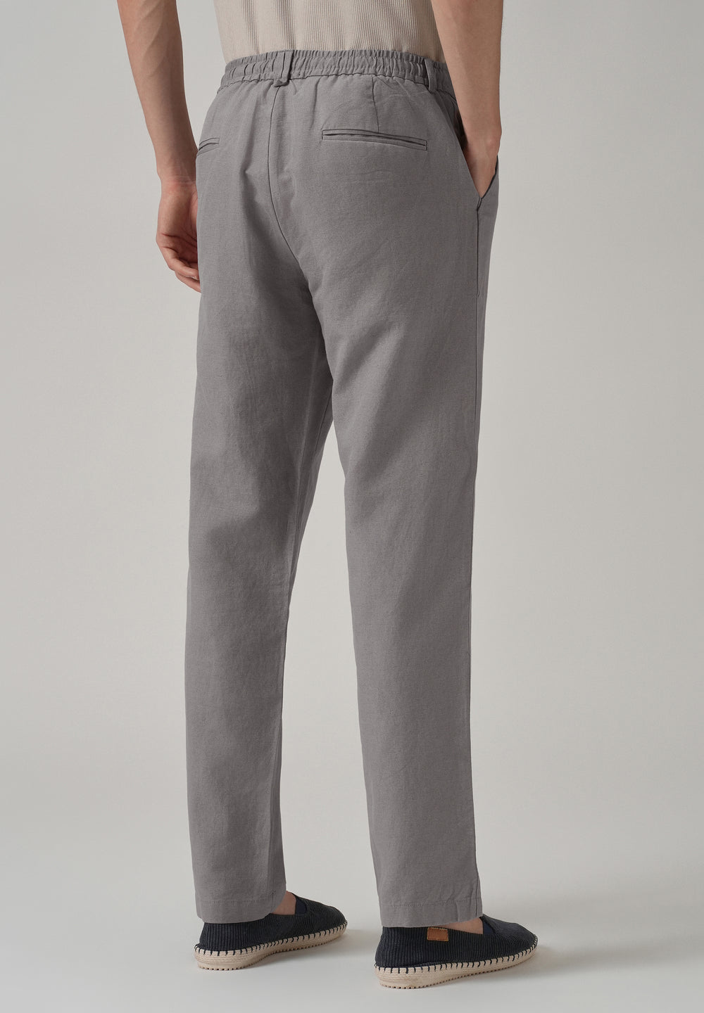 Light Grey Linen Relaxed Fit Trouser