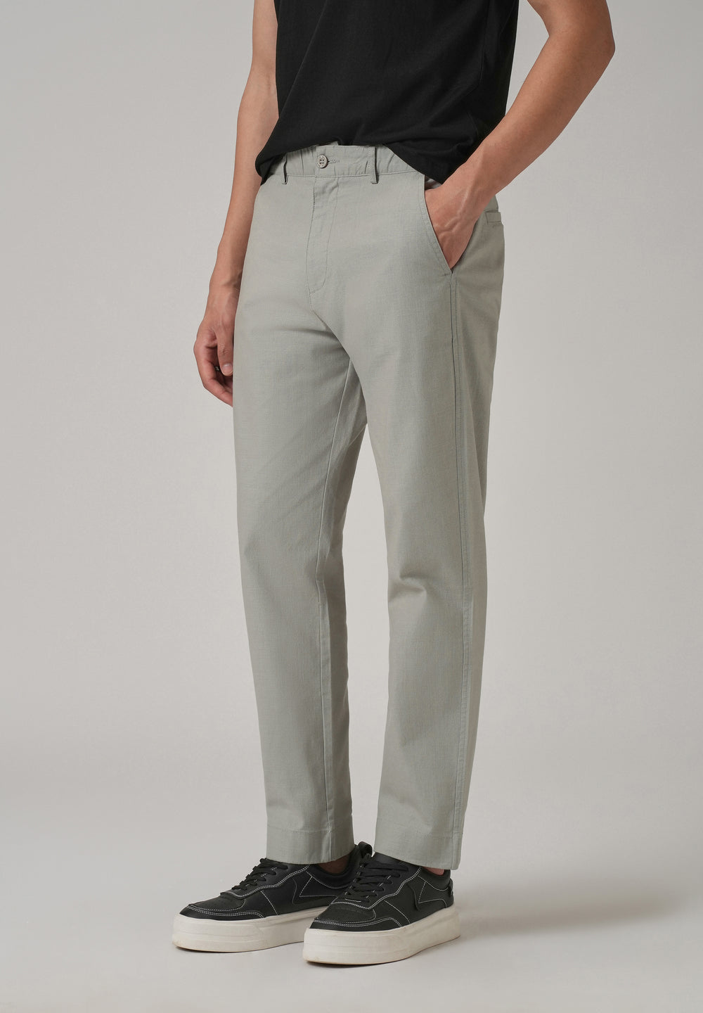Light Grey Cotton Trouser