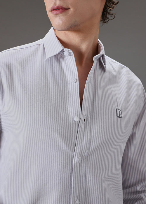 Light Grey Pin Stripe Shirt